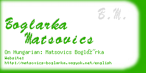 boglarka matsovics business card